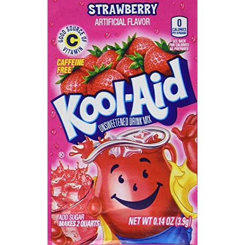 Kool-Aid Strawberry Unsweetened Soft Drink Mix, 0.14-Ounce Envel