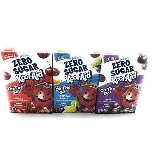 Kool-Aid Zero Sugar On The Go - Grape, Tropical Punch, And Cherr