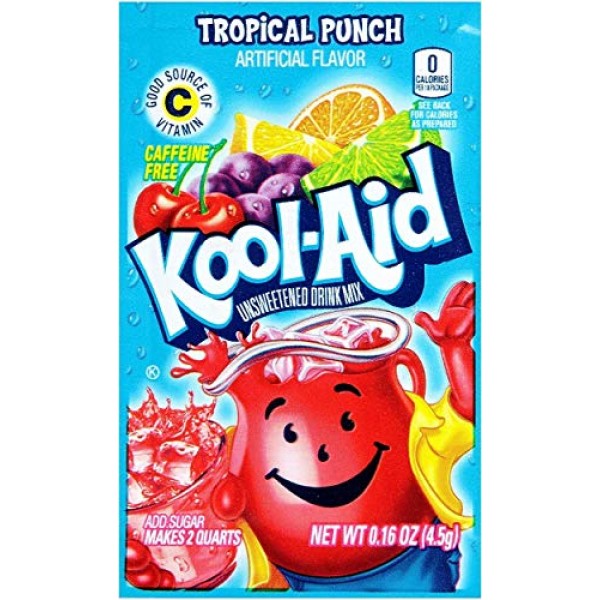 Kool-Aid Tropical Punch Unsweetened Soft Drink Mix, 0.16-Ounce E...