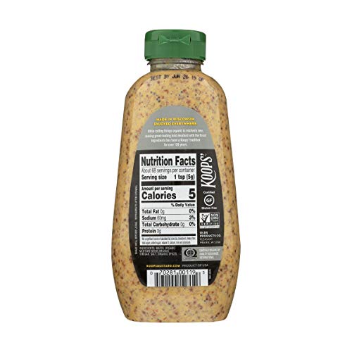 Koops Organic Stone Ground Mustard – Old-Fashioned Mustard, Glu...