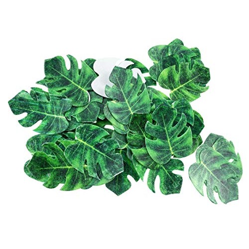 48Pcs Edible Tropical Palm Leaves Cupcake Toppers For Hawaii The