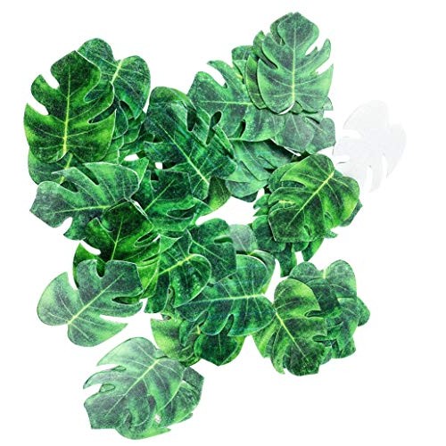 48Pcs Edible Tropical Palm Leaves Cupcake Toppers For Hawaii The