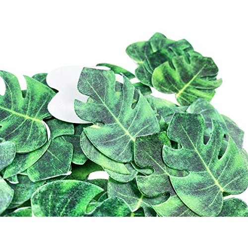 48Pcs Edible Tropical Palm Leaves Cupcake Toppers For Hawaii The