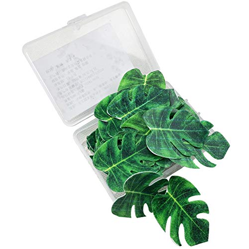 48Pcs Edible Tropical Palm Leaves Cupcake Toppers For Hawaii The