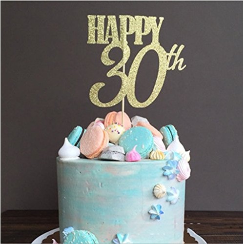 Birthday Cake Topper, Kootips Handmade Happy 30 Thirty Birthday