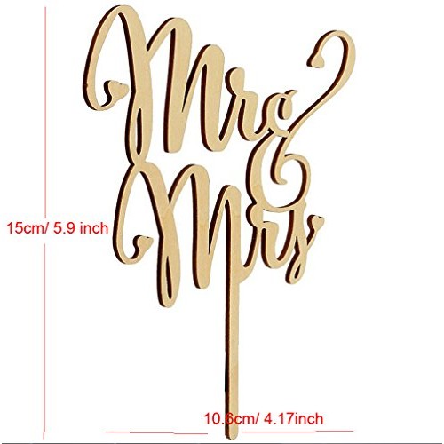 Mr And Mrs Cake Toppers, Kootips Wooden Wedding Cake Topper Part
