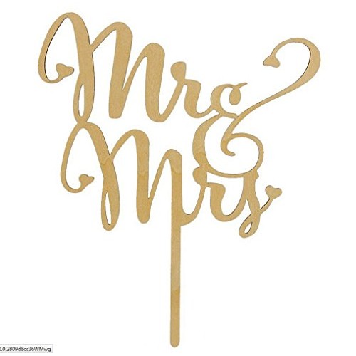 Mr And Mrs Cake Toppers, Kootips Wooden Wedding Cake Topper Part