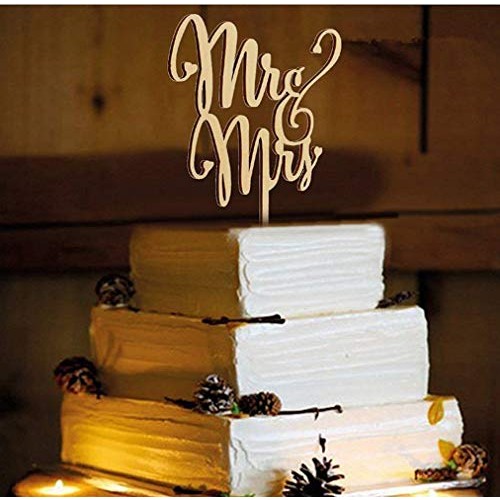 Mr And Mrs Cake Toppers, Kootips Wooden Wedding Cake Topper Part