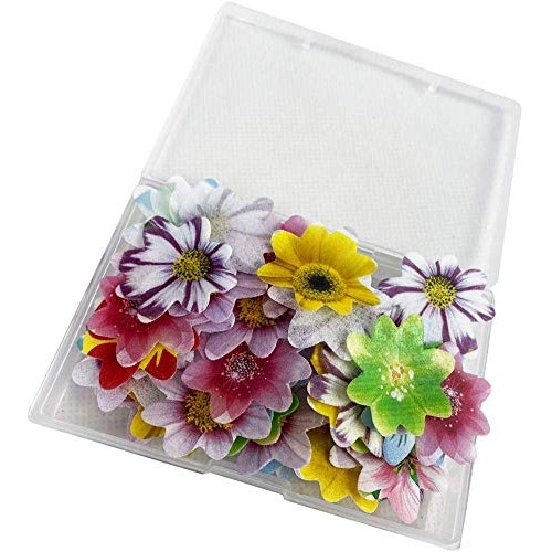 Set Of 48 Edible Mini Flower Cupcake Toppers Wedding Cake Birthd