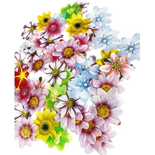 Set Of 48 Edible Mini Flower Cupcake Toppers Wedding Cake Birthd