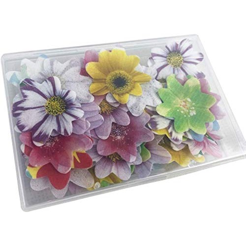 Set Of 48 Edible Mini Flower Cupcake Toppers Wedding Cake Birthd