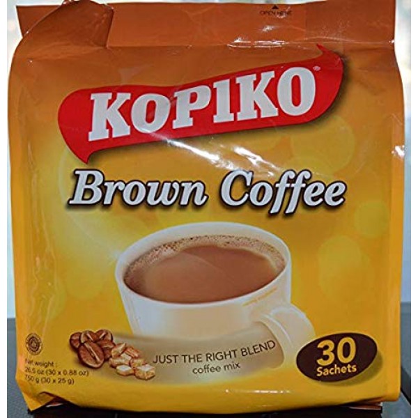 Kopiko Instant 3 In 1 Brown Coffee - 30 Packets/Bag 26.5 Oz