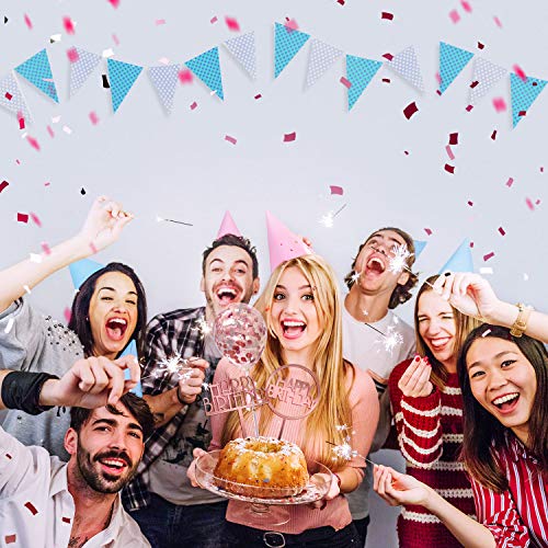 Kortes 12 Pack Rose Gold Birthday Cake Topper Set, 6 Pattens Acr