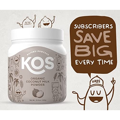 KOS Organic Coconut Milk Powder, USDA Certified - Sugar Free & P...