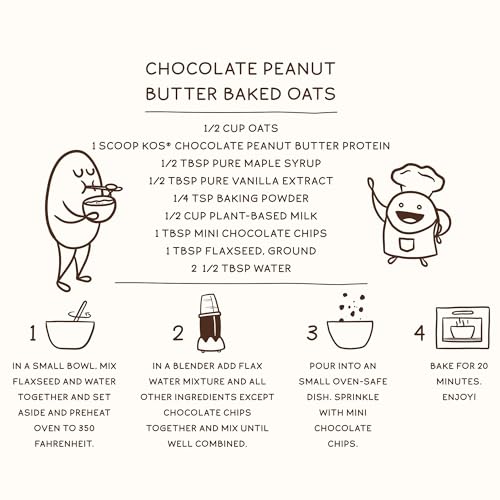 KOS Organic Plant Based Protein Powder, Chocolate Peanut Butter ...