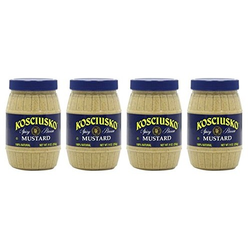 Kosciusko Zesty Spicy Brown Mustard 9 Oz Pack Of 4