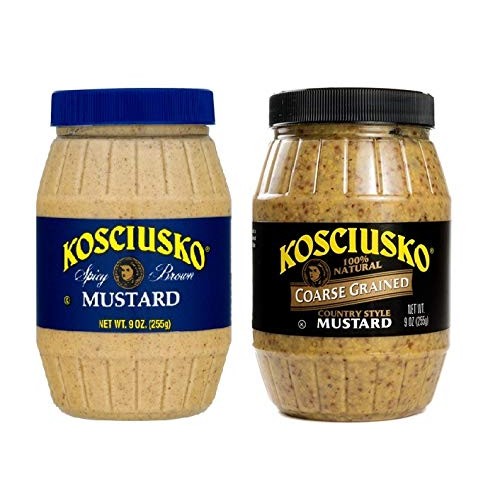 KOSCIUSKO MUSTARD SET spicy brown and coarse grained country sty...
