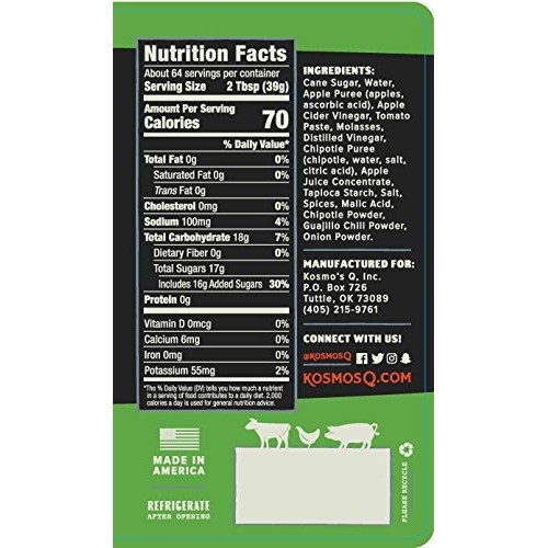 Kosmos Q Sweet Apple Chipotle Bbq Sauce | Sweet &Amp; Smoky Flavor |