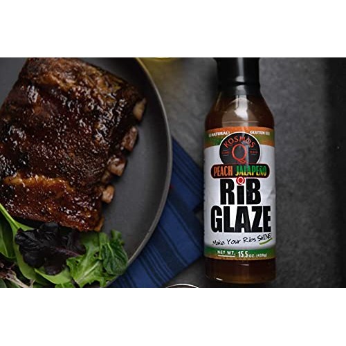 Kosmos Q Peach Jalapeno Rib Glaze, 16 Oz