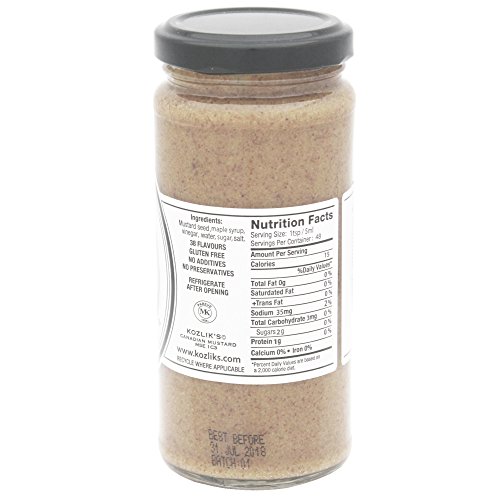 Kozliks Amazing Maple Sweet Brown Yellow Dijon Natural Gluten Fr