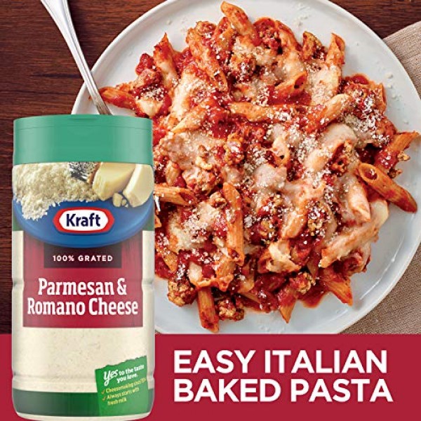 Kraft 100% Grated Parmesan & Romano Cheese Shaker 8 oz Bottles,...
