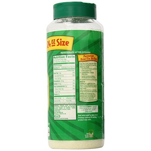 Kraft 100% Grated Parmesan Cheese Shaker, 1.5 Pound Pack Of 12