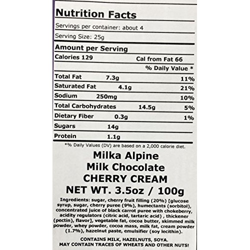 Milka Cherry Cream Chocolate Bar 100G 10-Pack