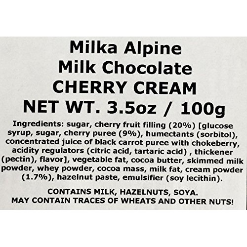 Milka Cherry Cream Chocolate Bar 100G 10-Pack