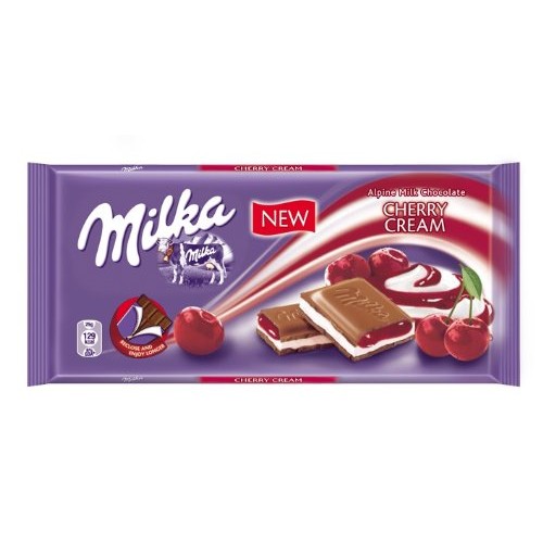 Milka Cherry Cream Chocolate Bar 100G 10-Pack