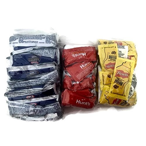 Mayo, Ketchup, &Amp; Mustard On-The-Go Condiment Combo - 25 Packets