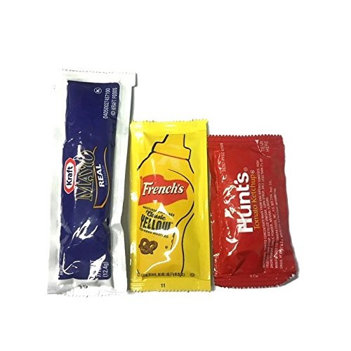 Mayo, Ketchup, &Amp; Mustard On-The-Go Condiment Combo - 25 Packets
