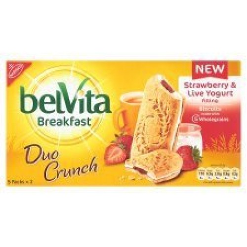 Belvita Breakfast Duo Crunch Strawberry &Amp; Live Yogurt Biscuits 253G