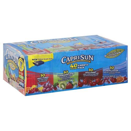 Caprisun Soft Drink Ready To Drink Variety Pack, 1 Pouch -- 40 P