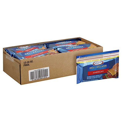 Kraft Deli Deluxe American Sliced Cheese, 16 Ounce -- 12 Per Case.