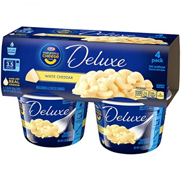 Kraft Deluxe Easy Mac White Cheddar Macaroni and Cheese 4 Micro...