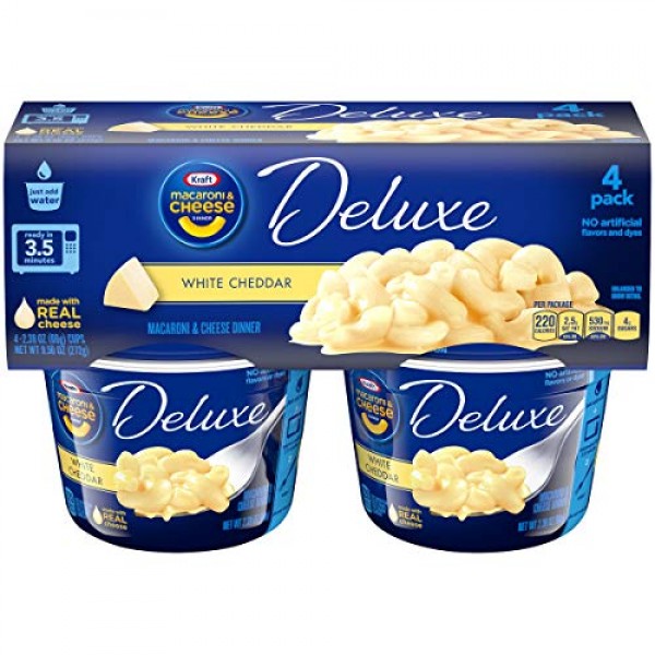 Kraft Deluxe Easy Mac White Cheddar Macaroni and Cheese 4 Micro...
