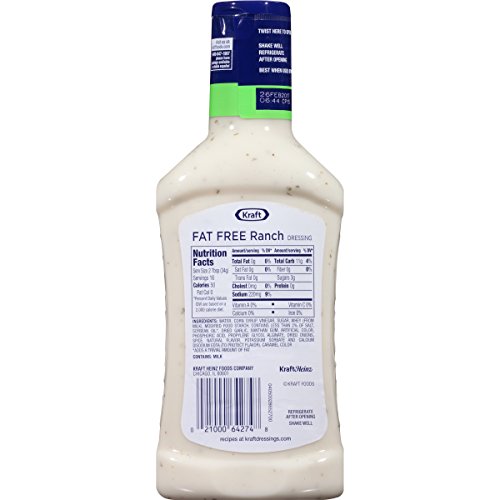 Kraft Fat Free Classic Ranch Dressing 16 Oz Bottles, Pack Of 6