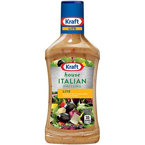 Kraft, Lite, House Italian Dressing, 16Oz Bottle Pack Of 33