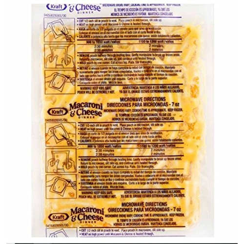 Kraft Macaroni And Cheese Entree Frozen Pouch, 7 Oz., 36 Count