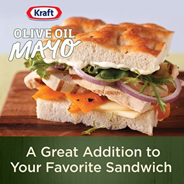 Kraft Mayo Olive Oil Reduced Fat Mayonnaise 22 Oz Bottles, Pack