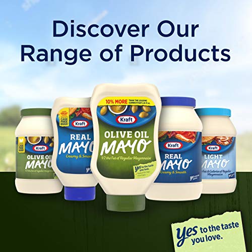 Kraft Mayo Olive Oil Reduced Fat Mayonnaise 22 Oz Bottles, Pack