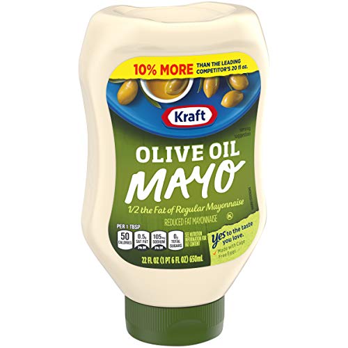 Kraft Mayo Olive Oil Reduced Fat Mayonnaise 22 Oz Bottles, Pack