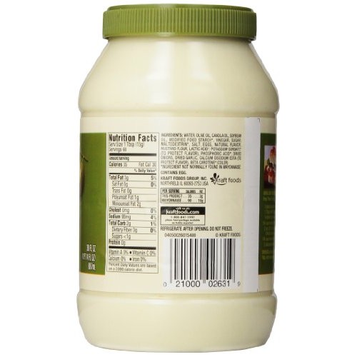 Kraft Mayonnaise With Olive Oil, 30-Ounce Jars Pack Of 2