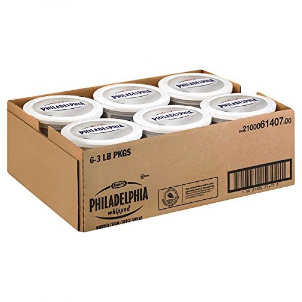 Kraft Philadelphia Whipped Cream Cheese - Tub, 3 Pound -- 6 Per