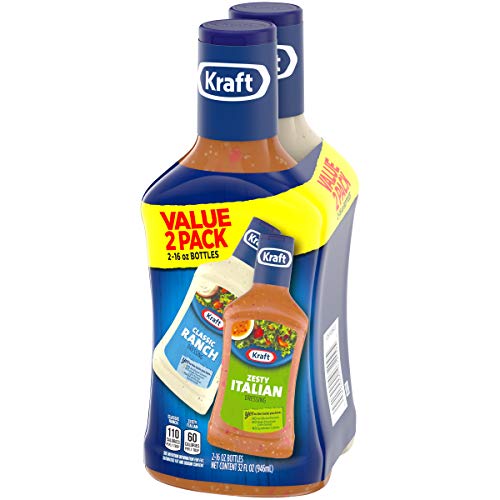 Kraft Classic Ranch &Amp; Zesty Italian Dressing 16 Oz Bottles, Twi