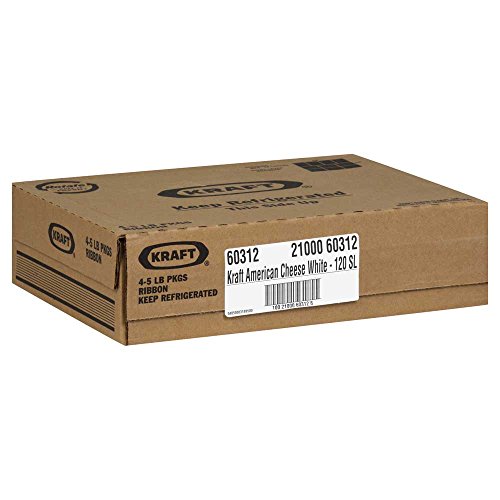 Kraft Regular American Sliced White Cheese, 5 Pound -- 4 Per Case.
