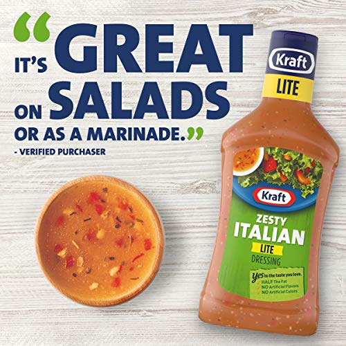 Kraft Zesty Italian Lite Salad Dressing 16 Fl Oz Bottles, Pack