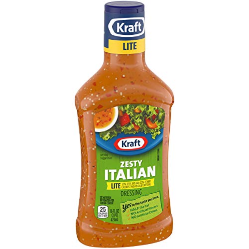 Kraft Zesty Italian Lite Salad Dressing 16 Fl Oz Bottles, Pack