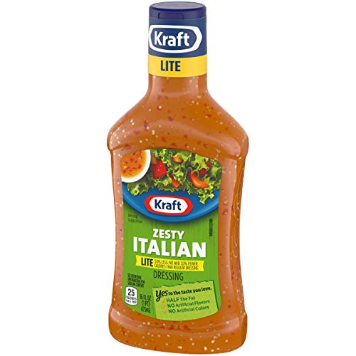 Kraft Zesty Italian Lite Salad Dressing 16 Fl Oz Bottles, Pack