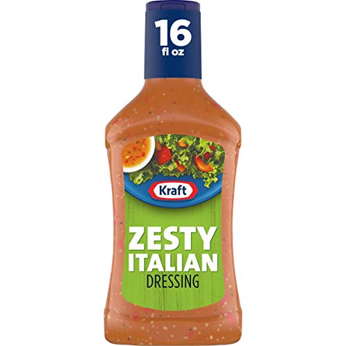 Kraft Zesty Italian Salad Dressing 16 Fl Oz Bottles, Pack Of 6
